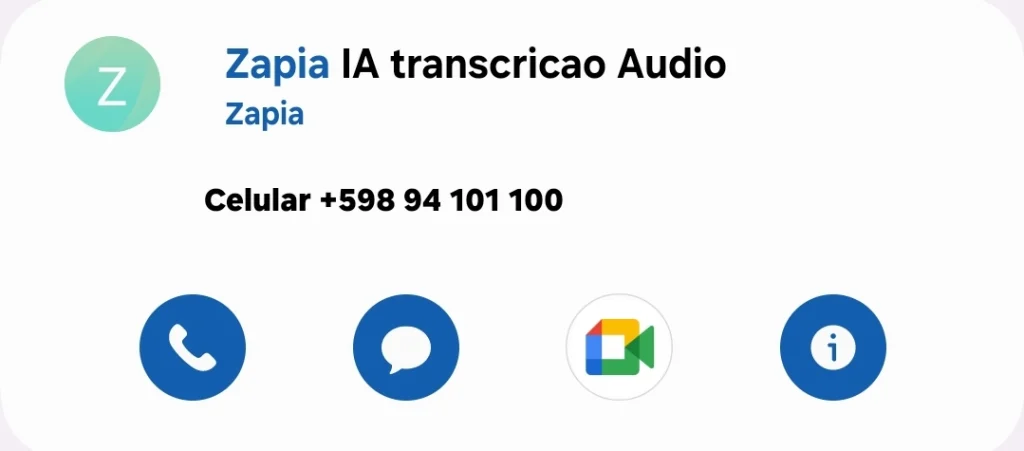 ZAPIA transcrever audios