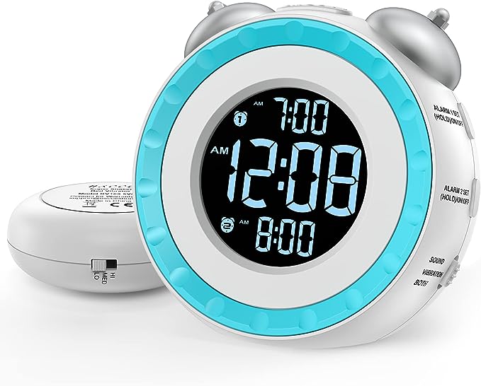 loud alarm clock with bed shaker hearing loss