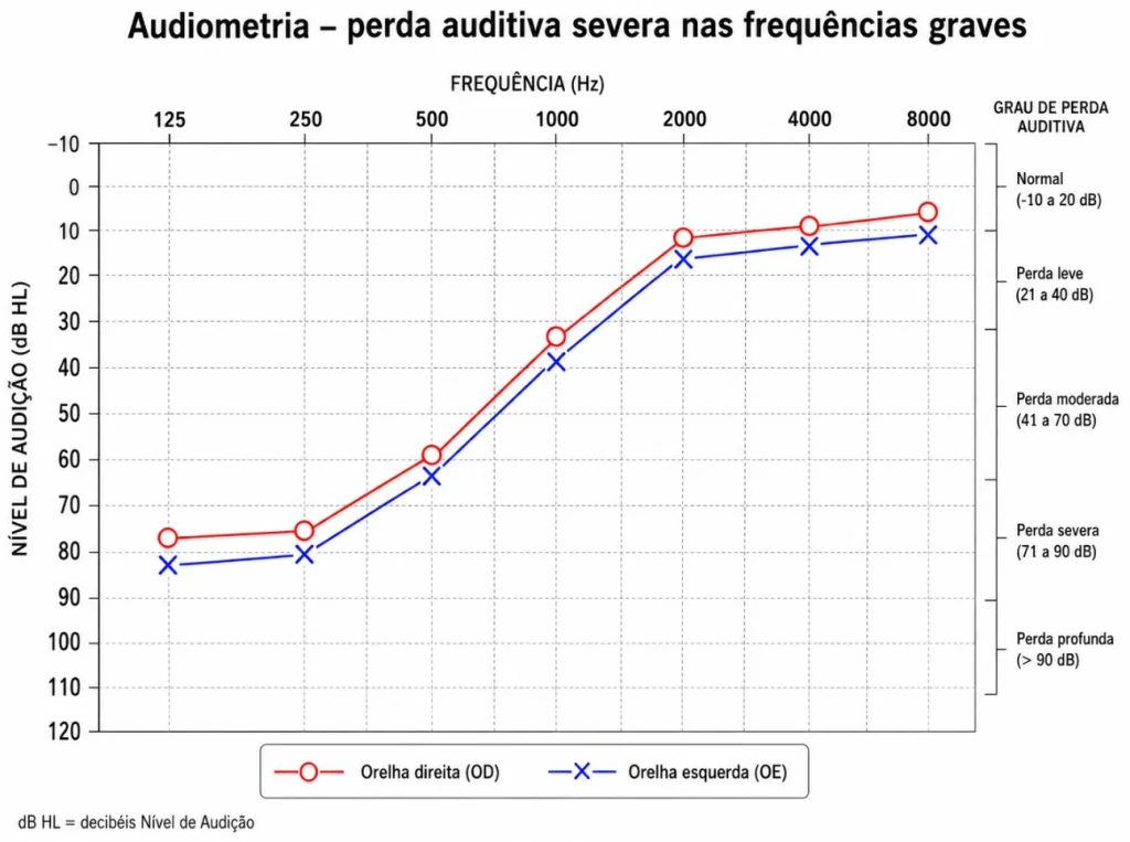 Entenda como é a SURDEZ em SONS GRAVES audiometria surdez em sons graves